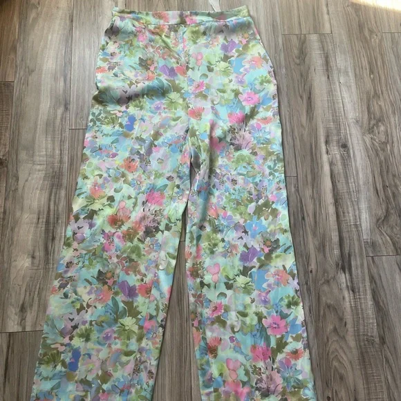 Zara Green and Blue Floral Pants - Picture 2 of 5